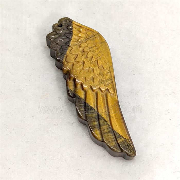 Natural Tiger Eye Stone Angel Wings Pendant