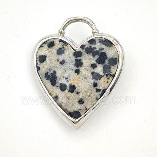 Blue Dalmatian Jasper Heart Pendant Faceted