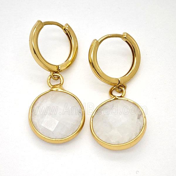 Clear Quartz Copper Hoop Earrings Circle Gold Plated