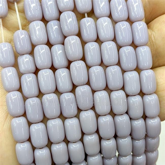 Gray Jadeite Glass Barrel Beads