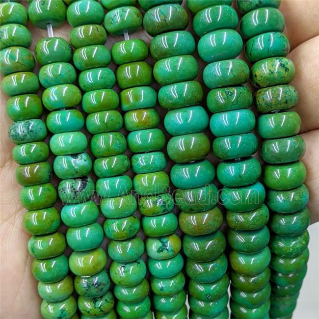 Sinkiang Turquoise Rondelle Beads Green Dye Smooth
