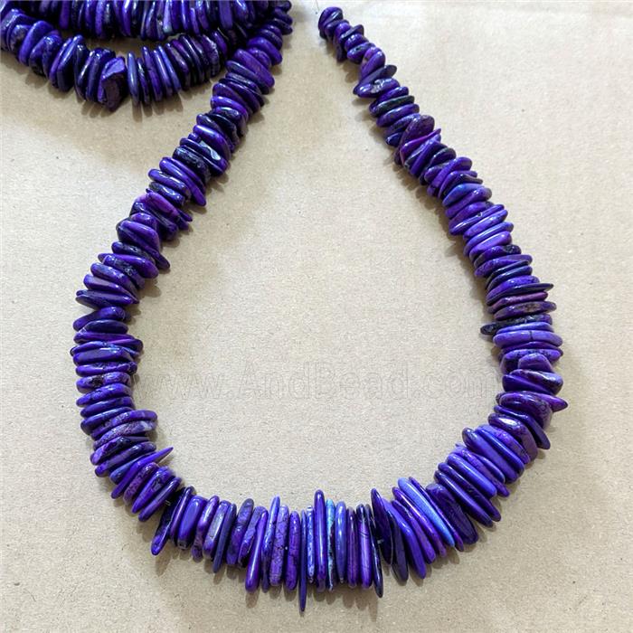 Magnesite Turquoise Beads Purple Dye Graduated Freeform