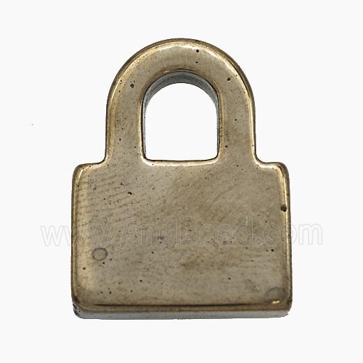 Hematite Lock Pendant