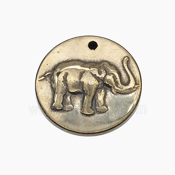 Hematite Elephant Pendant