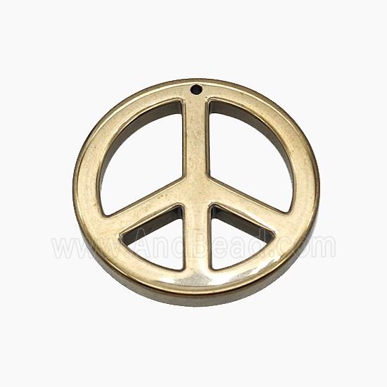 Hematite Peace Sign Pendant
