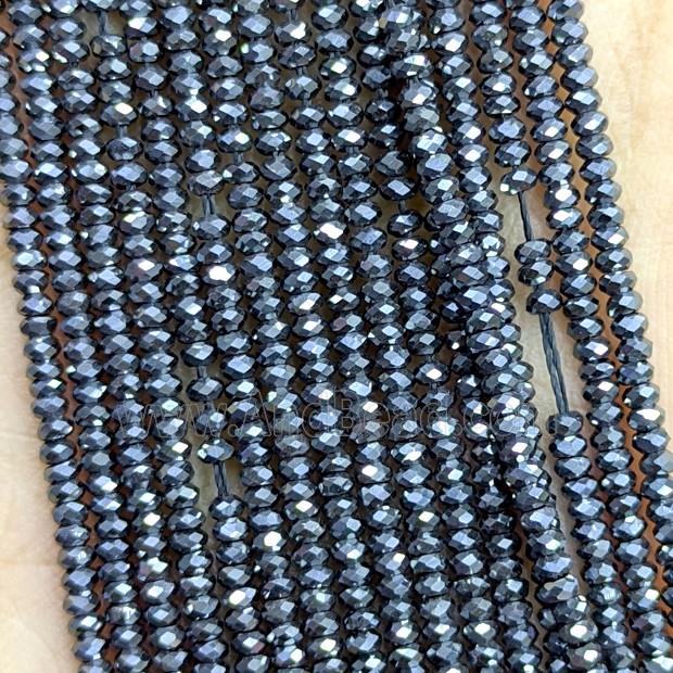 Black Hematite Beads Faceted Rondelle