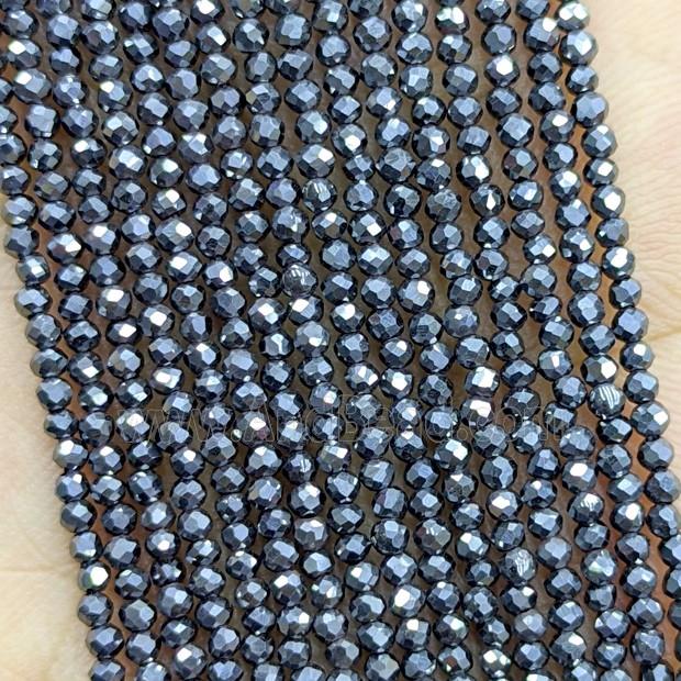 Black Hematite Beads Faceted Round