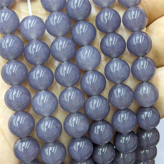 Sponge Jade Beads Gray Dye Smooth Round