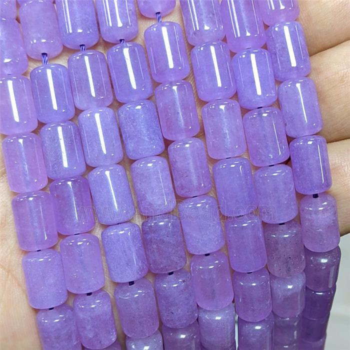 Natural Quartzite Jade Tube Beads Lavender Dye