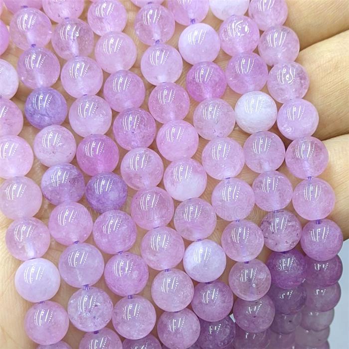 Purple Quartzite Jade Round Beads Smooth Dye