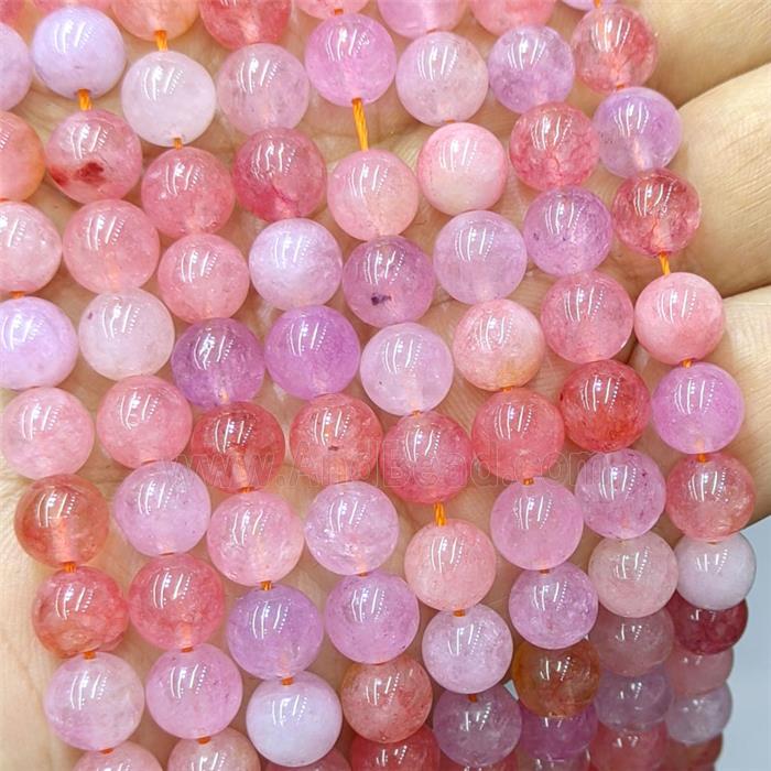 Quartzite Jade Round Beads Smooth Dye Mixed Color