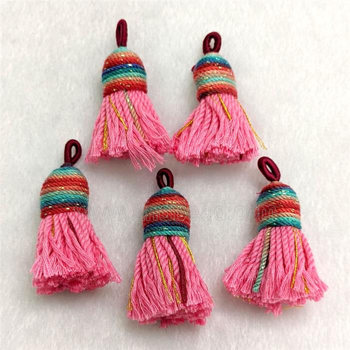 Pink Cotton Cord Tassel Pendant