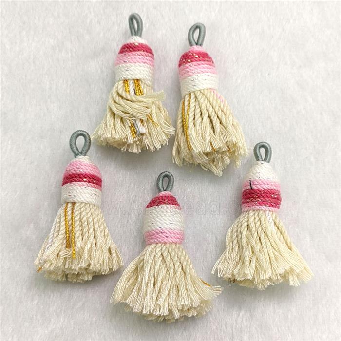 Beige Cotton Cord Tassel Pendant