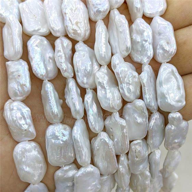 Baroque Style White Pearl Beads Freeform