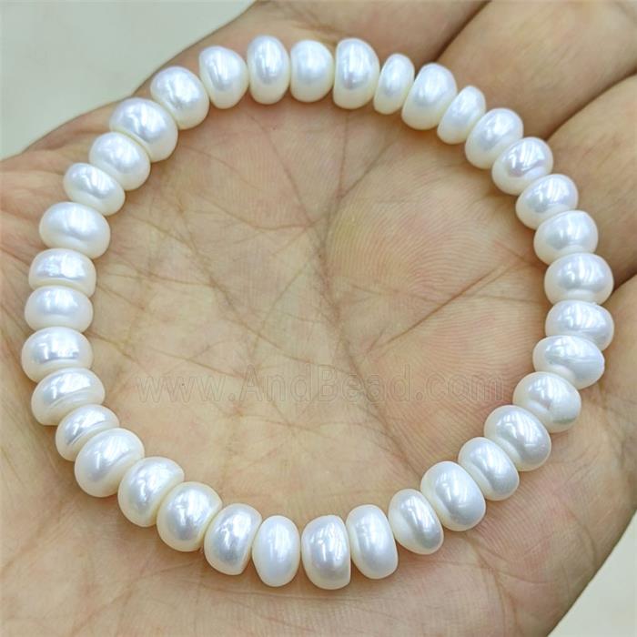 Natural White Pearl Bracelet Stretchy