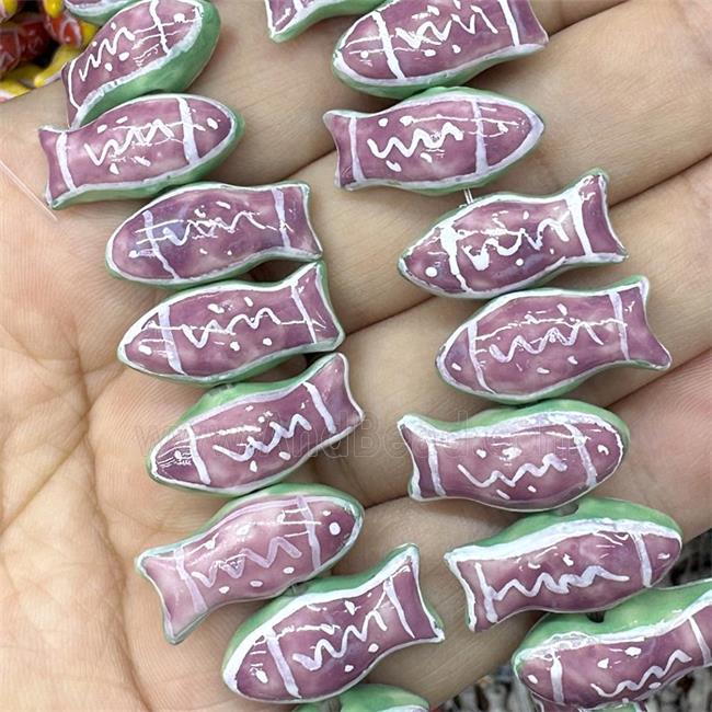 Porcelain Fish Beads Lilac