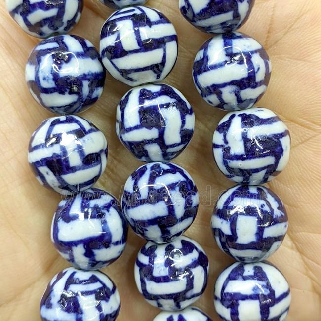 Porcelain Round Beads Blue