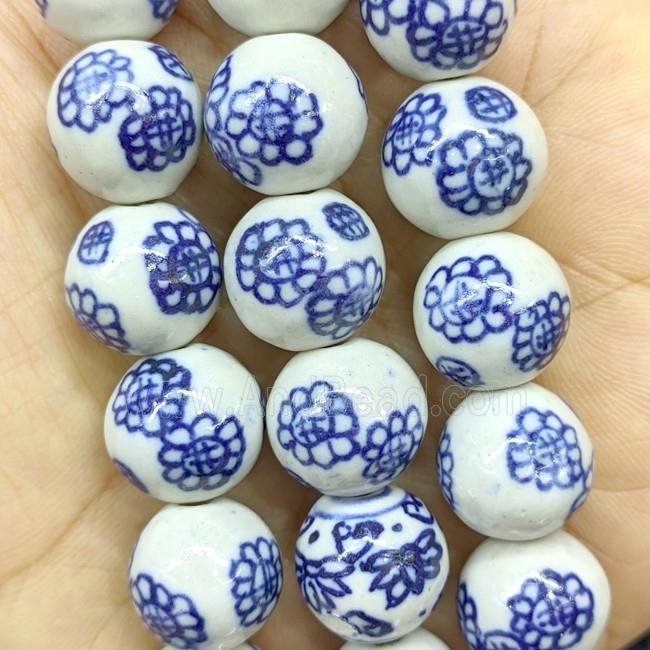 Porcelain Round Beads Blue