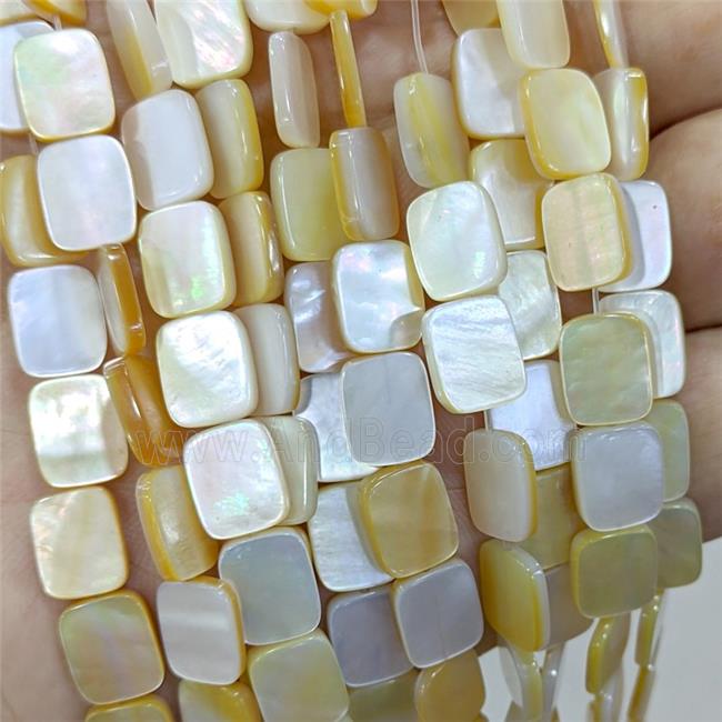 Yellow MOP Shell Beads Rectangle