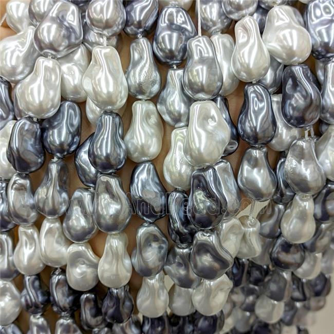 Baroque Style Pearlized Shell Beads Freeform Mixed Color
