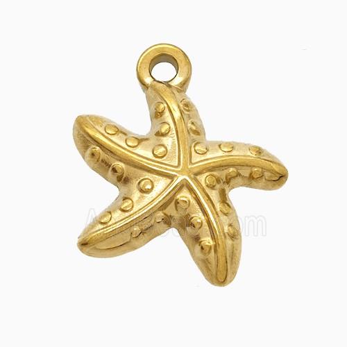 Stainless Steel Starfish Pendant Gold Plated