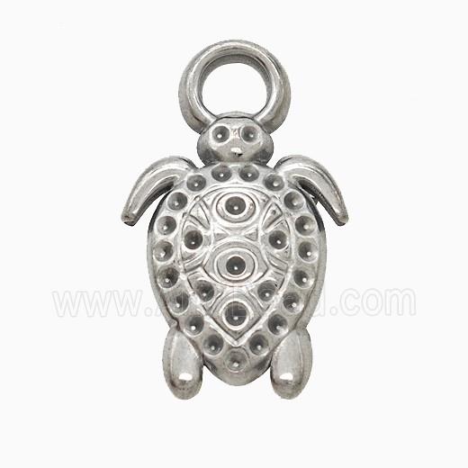 Raw Stainless Steel Tortoise Pendant