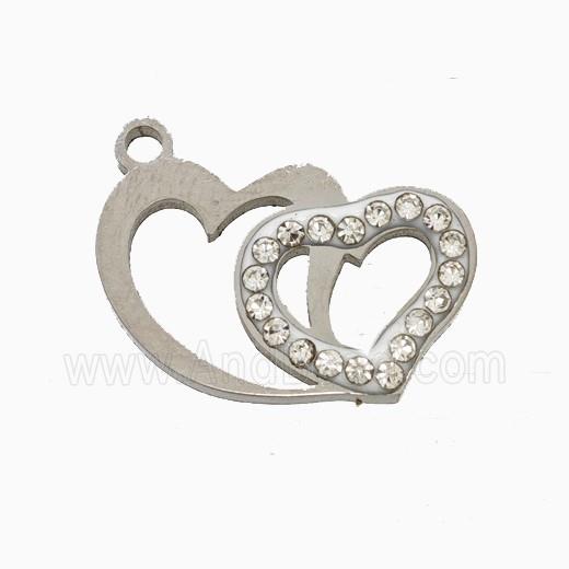 Raw Stainless Steel Star Pendant Pave Rhinestone