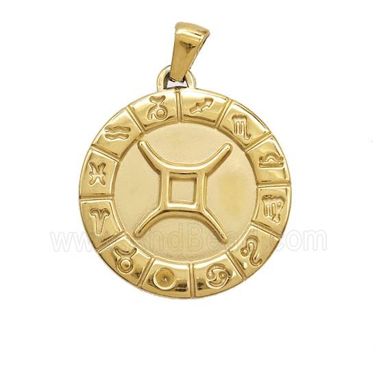 Stainless Steel Pendant, Gold Plated