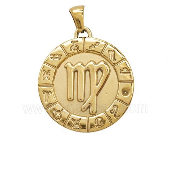 Stainless Steel Pendant, Gold Plated
