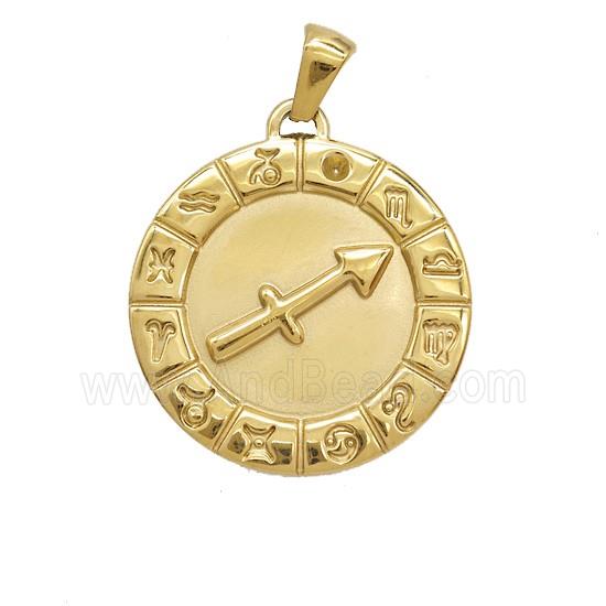 Stainless Steel Pendant, Gold Plated