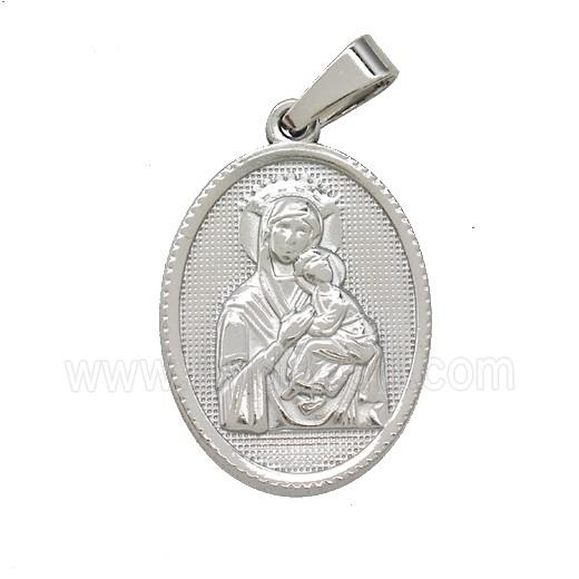 Raw 304 Stainless Steel Virgin Mary Baby Pendant