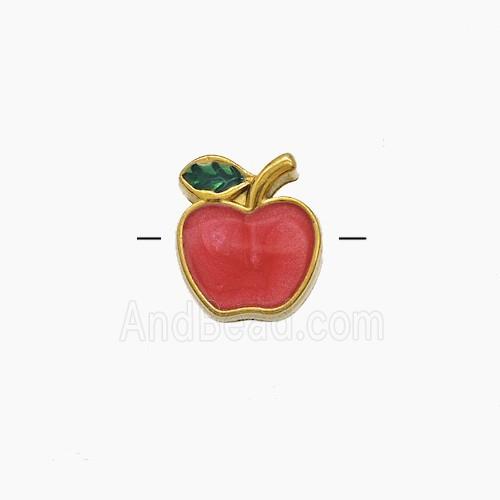 Enamel Stainless Steel Pendant, Gold Plated