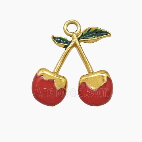 Enamel Stainless Steel Pendant, Gold Plated