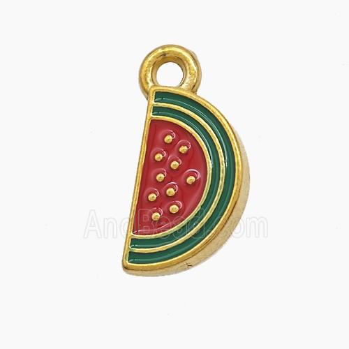 Enamel Stainless Steel Pendant, Gold Plated