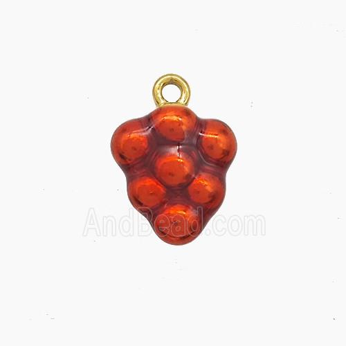 Enamel Stainless Steel Pendant, Gold Plated