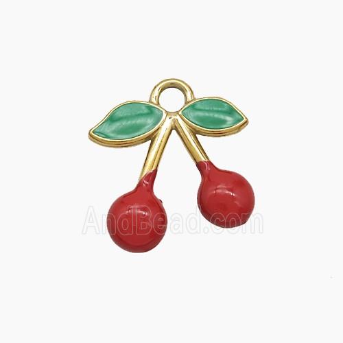 Enamel Stainless Steel Pendant, Gold Plated