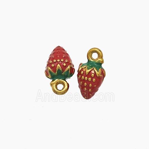 Enamel Stainless Steel Pendant, Gold Plated