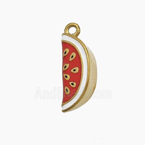 Enamel Stainless Steel Pendant, Gold Plated