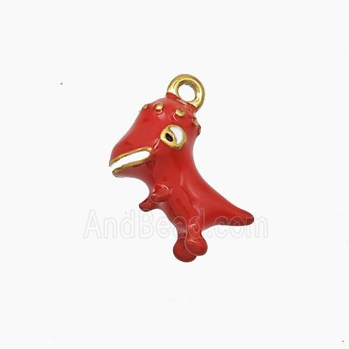 Enamel Stainless Steel Pendant, Gold Plated