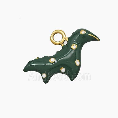 Enamel Stainless Steel Pendant, Gold Plated