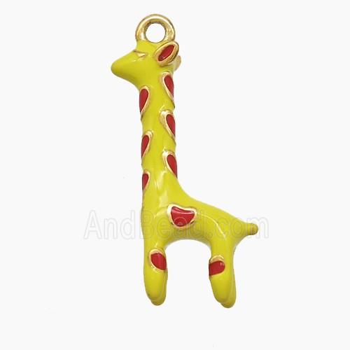 Enamel Stainless Steel Pendant, Gold Plated