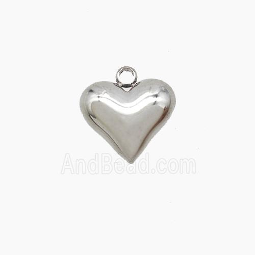 Raw Stainless Steel Heart Pendant