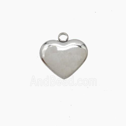 Raw Stainless Steel Heart Pendant