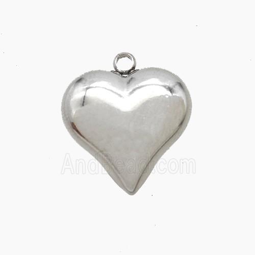 Raw Stainless Steel Heart Pendant