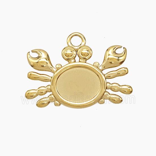 Stainless Steel Crab Pendant Gold Plated
