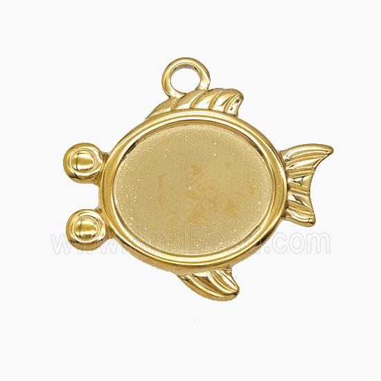 Stainless Steel Fish Pendant Gold Plated