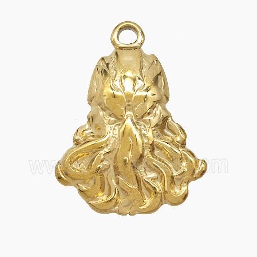 Stainless Steel Octopus Pendant Gold Plated