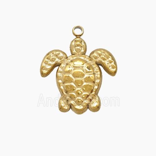 Stainless Steel Tortoise Pendant Gold Plated