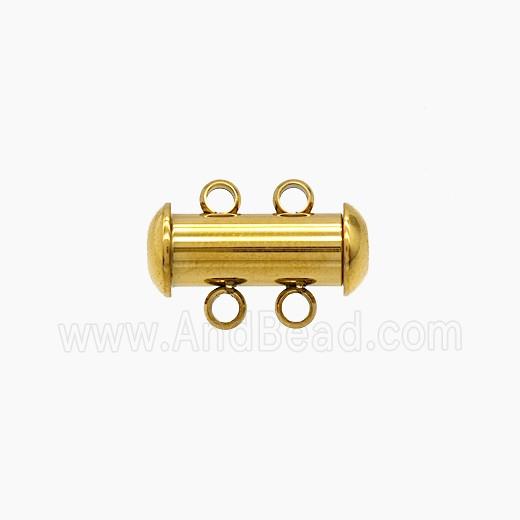 Stainless Steel Clasp 2Strings Magnetic Gold plated