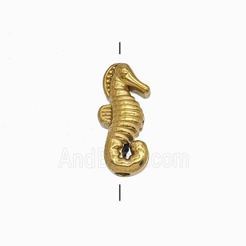 Stainless Steel Seahorse Beads Gold Plated
